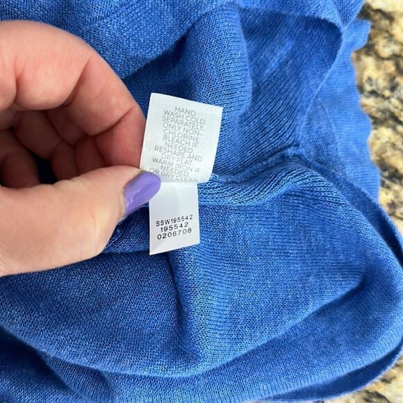 J. Jill Blue Linen Blend V-neck 3/4 Sleeves Tunic Top Size XLP - Picture 7 of 10